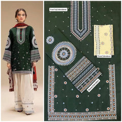 Nishat Lawn 90/70 Heavy Embroidered Shirt & Trouser 2-Piece Suit EMB-98696