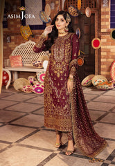 Asim Jofa Chiffon Collection – Heavy Embroidered & Sequinned 3pc (Shirt, Dupatta & Trouser)
