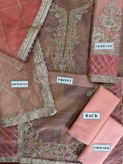 Sara Rohail Asghar Handwork Embroidered Organza 3-Piece Suit