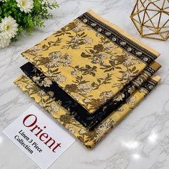 : Orient / IB Bonanza 3PC Linen Suit – Digital Printed Dupatta & All-Over Shirt (72/72 Linen)