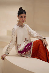 Ethnic Luxury Silk Collection 2026 – Embroidered 3-Piece Suit with Digital Printed Silk Dupatta