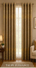 Luxury Black & Golden Velvet Curtains – Premium Jacquard Design with Elegant Border