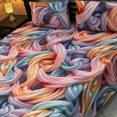 Luxury Floral Printed Bedsheet Set – Elegant 3D Rose & Daisy Design