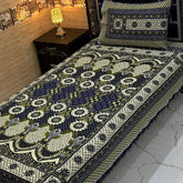 Luxury Traditional Floral Bedsheet Set – Premium Printed Design with Matching Pillow Covers