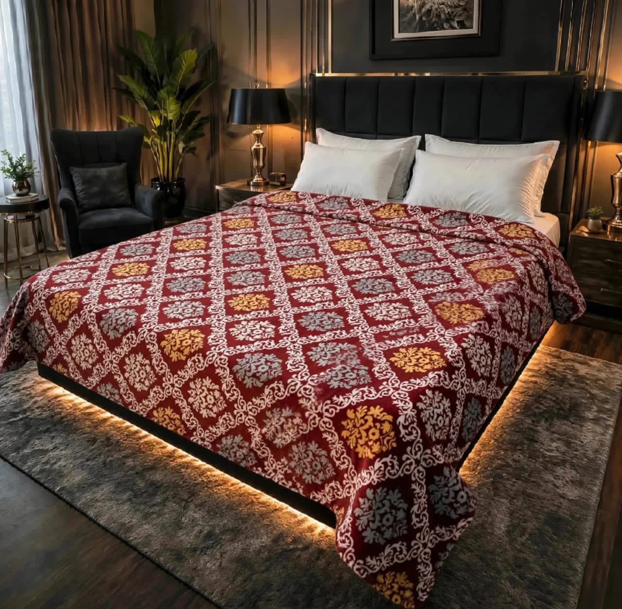 Luxury Bridal Bedsheet Set – Elegant Wedding Collection AC BLANKET-1007