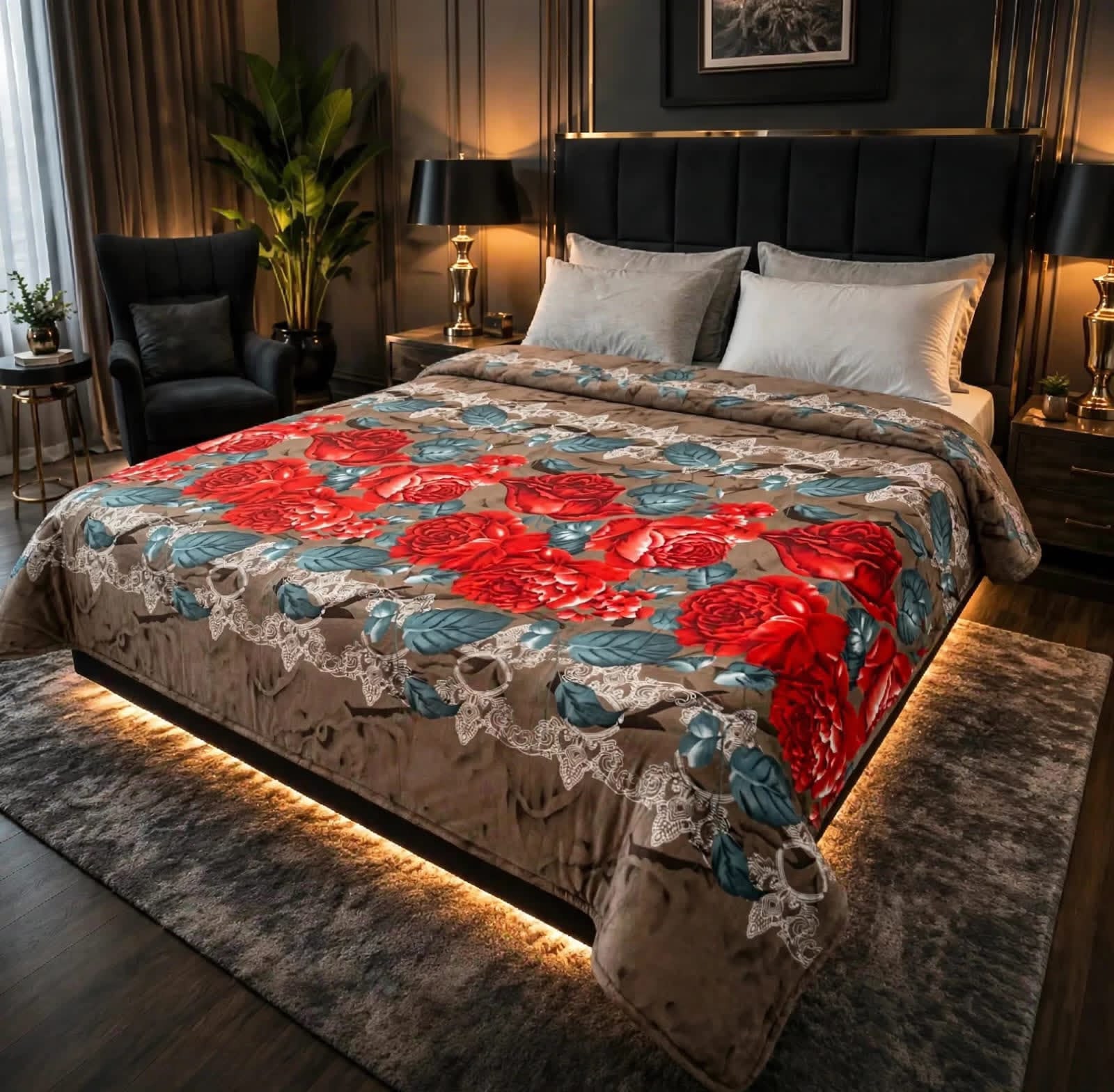 Luxury Bridal Bedsheet Set – Elegant Wedding Collection AC BLANKET-1007
