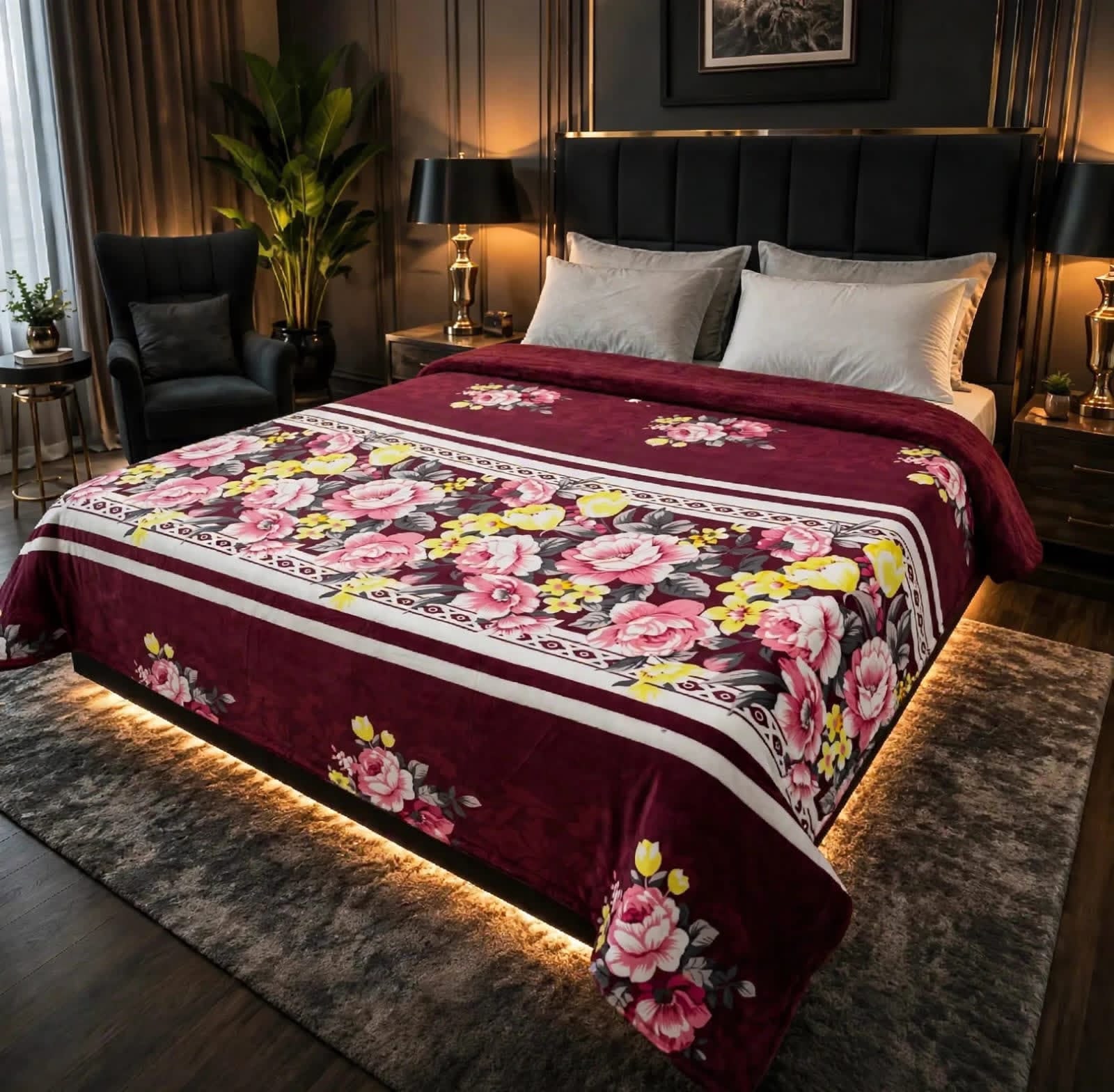 Luxury Bridal Bedsheet Set – Elegant Wedding Collection AC BLANKET-1007