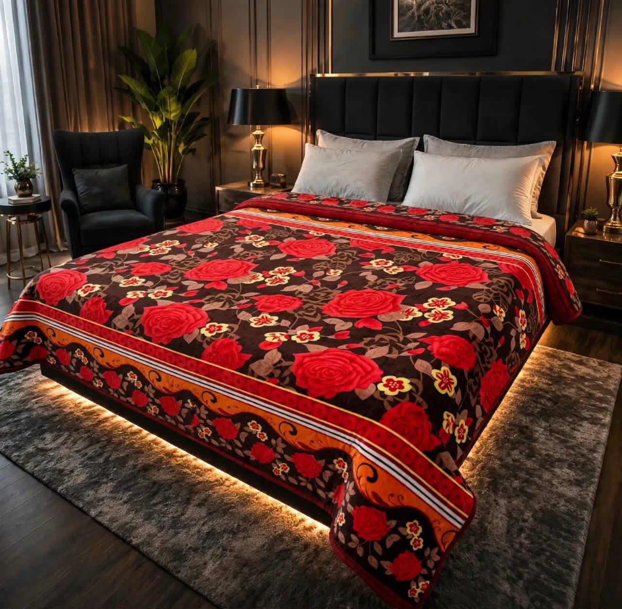Luxury Bridal Bedsheet Set – Elegant Wedding Collection AC BLANKET-1007
