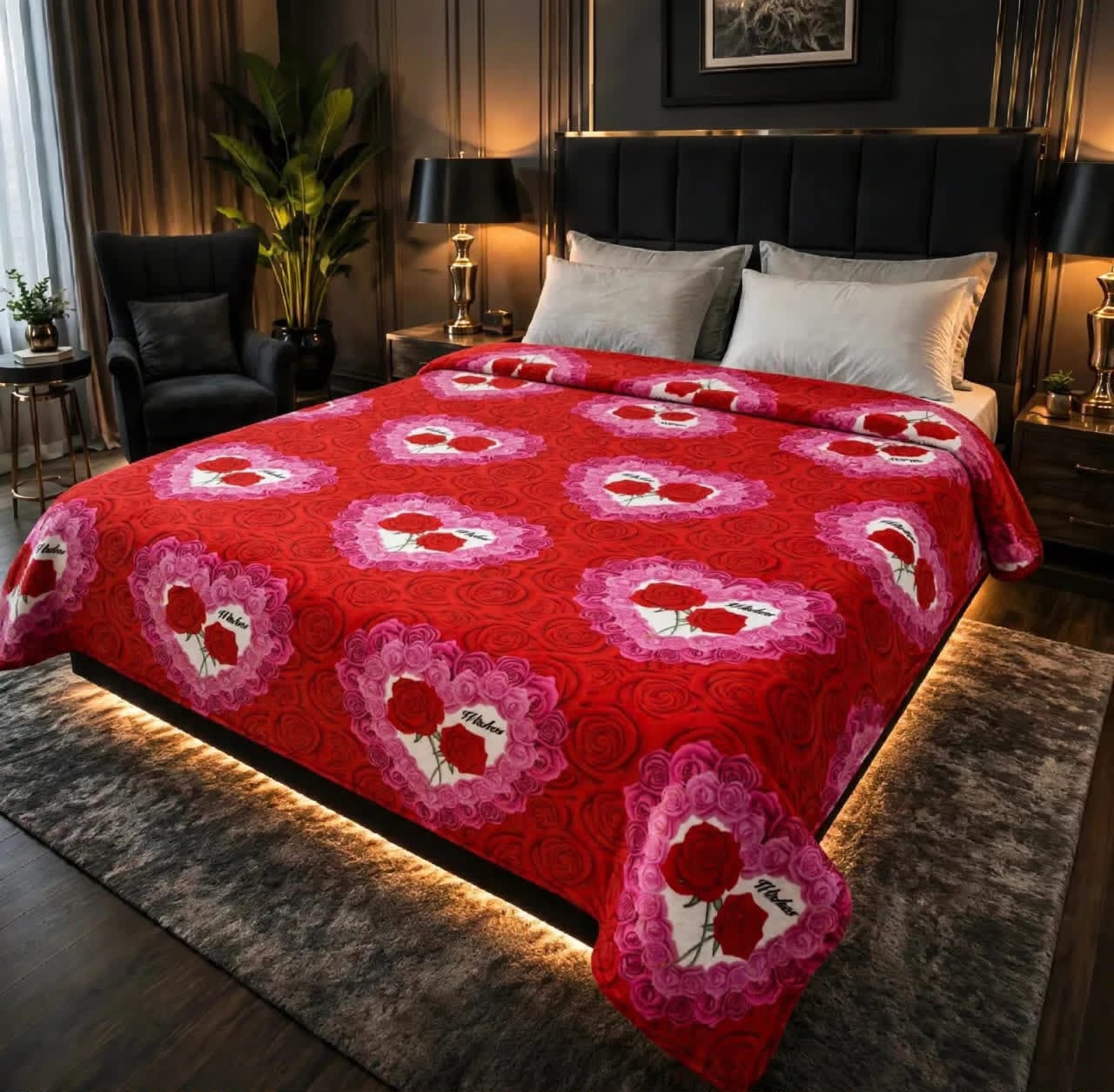 Luxury Bridal Bedsheet Set – Elegant Wedding Collection AC BLANKET-1007