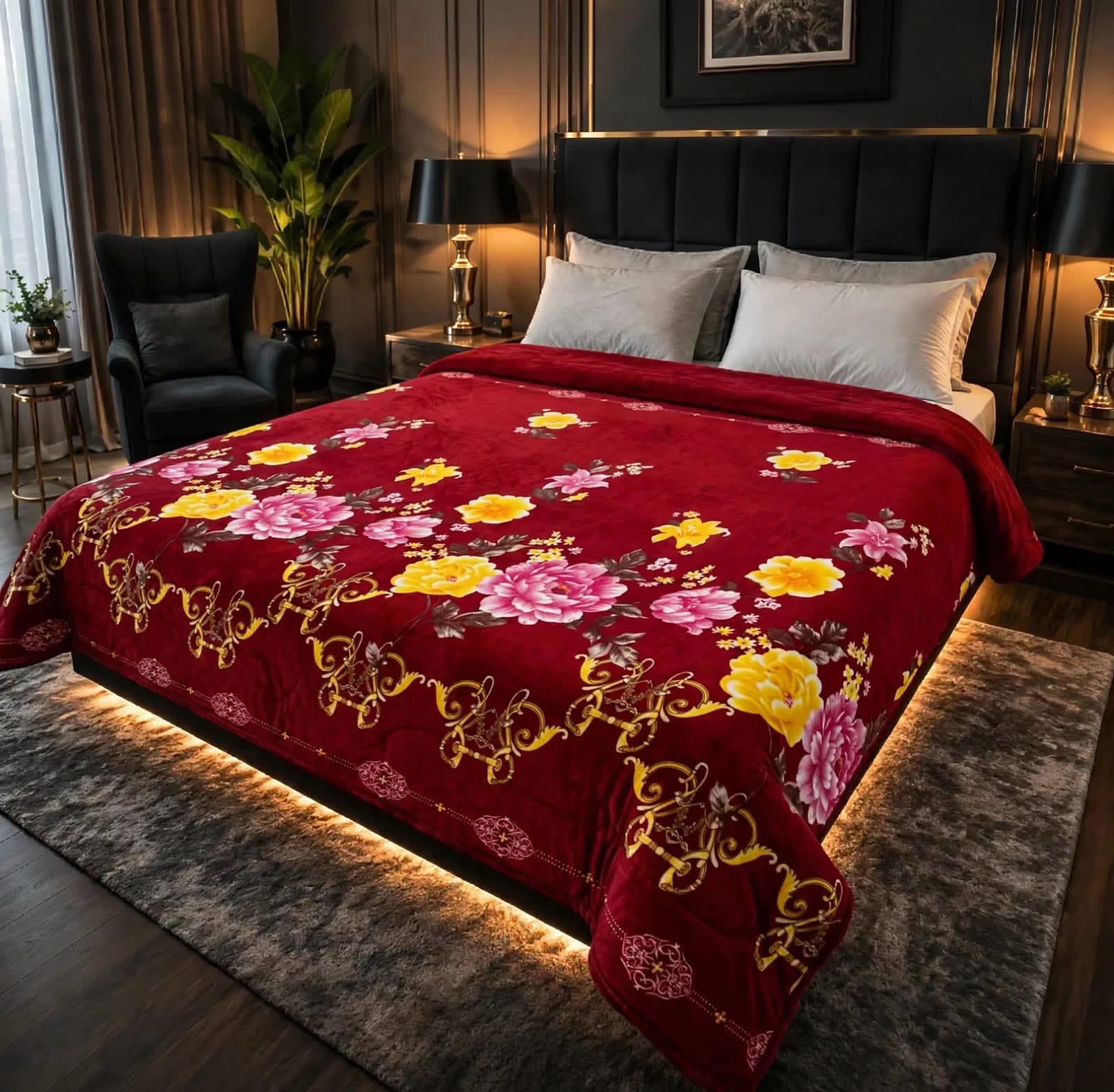 Luxury Bridal Bedsheet Set – Elegant Wedding Collection AC BLANKET-1007