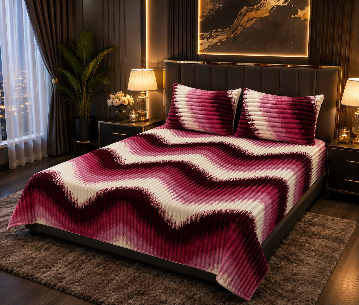 Luxury Bridal Bedsheet Set – Elegant Wedding Collection AC BLANKET-10013