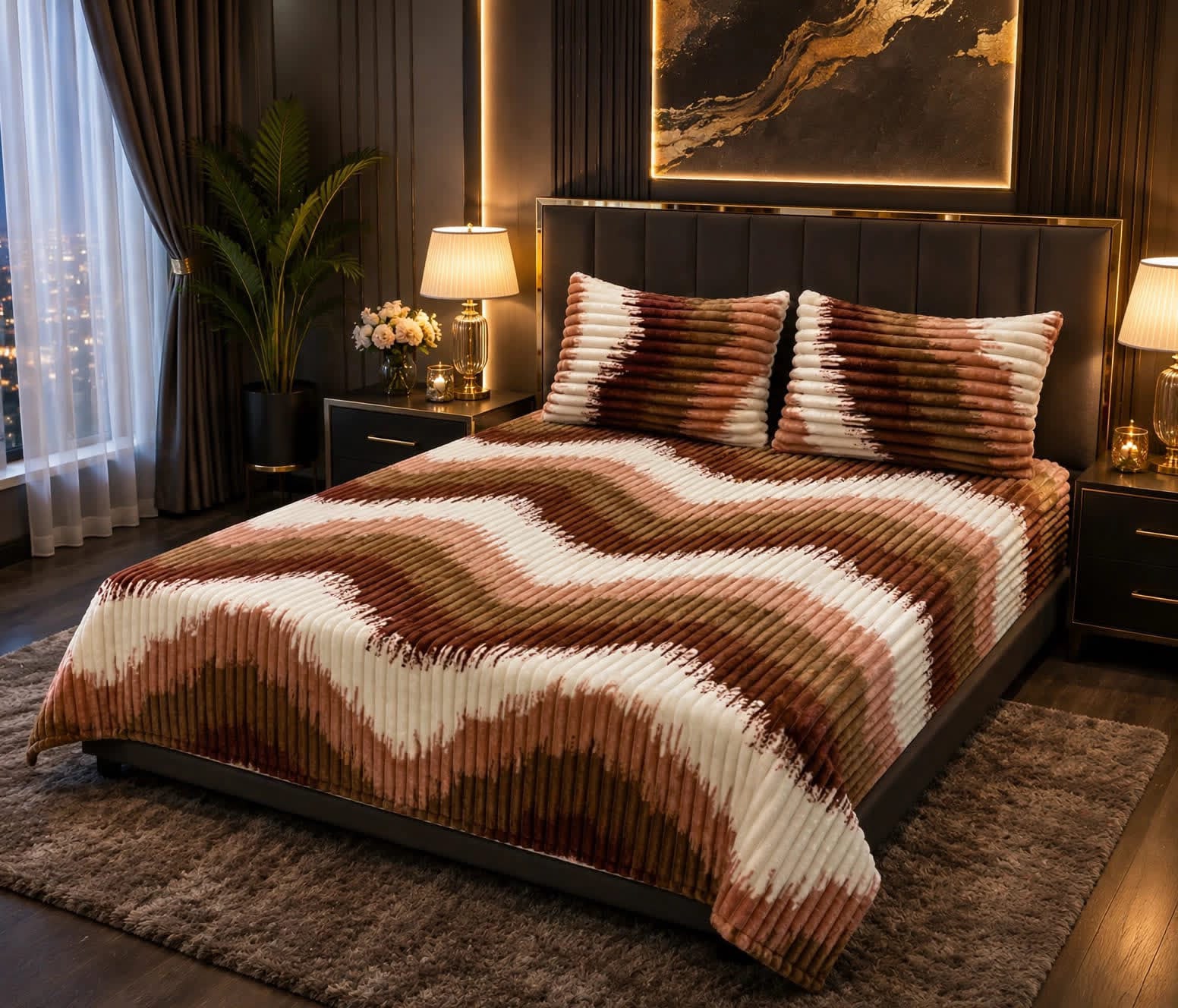 Luxury Bridal Bedsheet Set – Elegant Wedding Collection AC BLANKET-10013