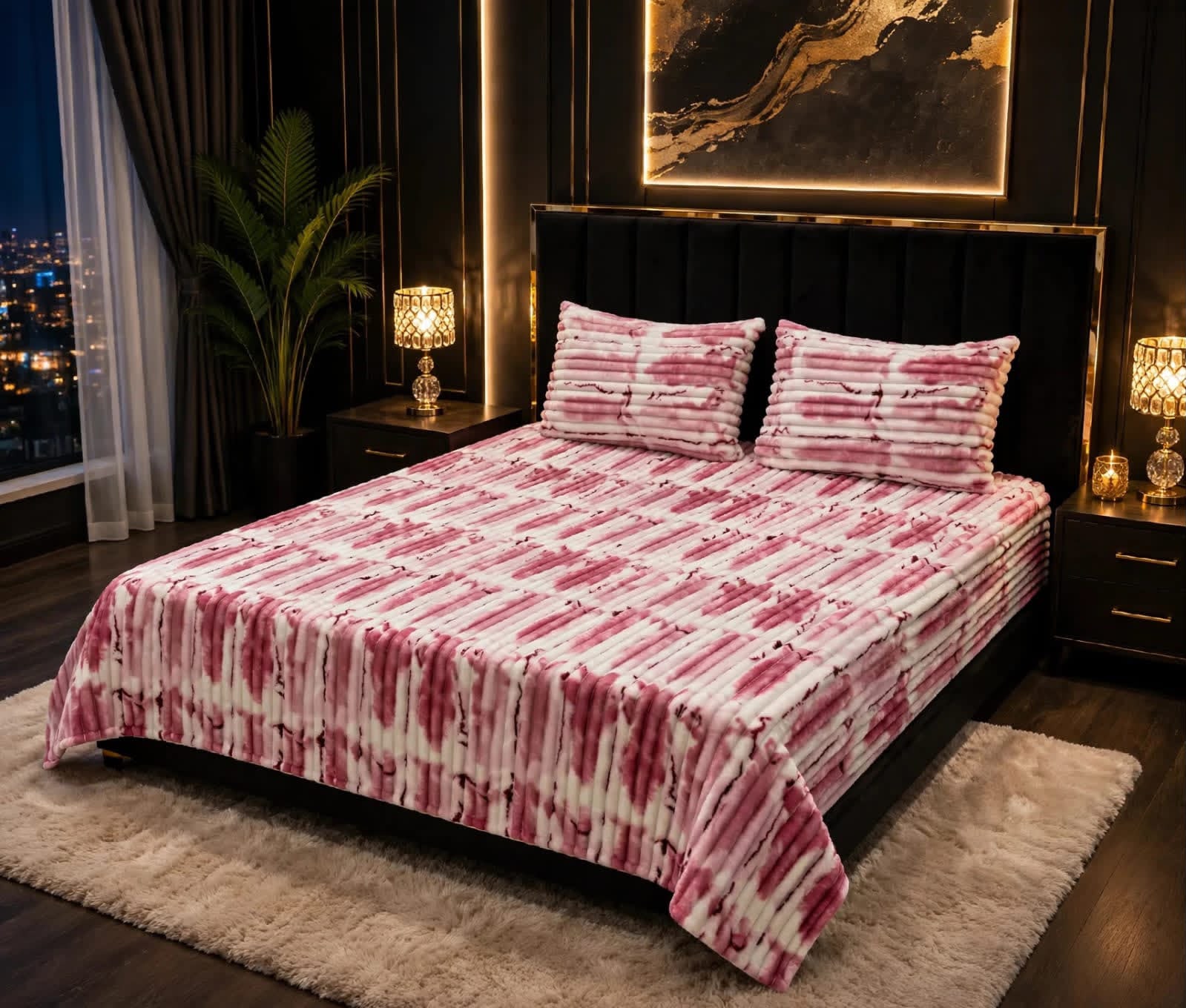 Luxury Bridal Bedsheet Set – Elegant Wedding Collection AC BLANKET-10013