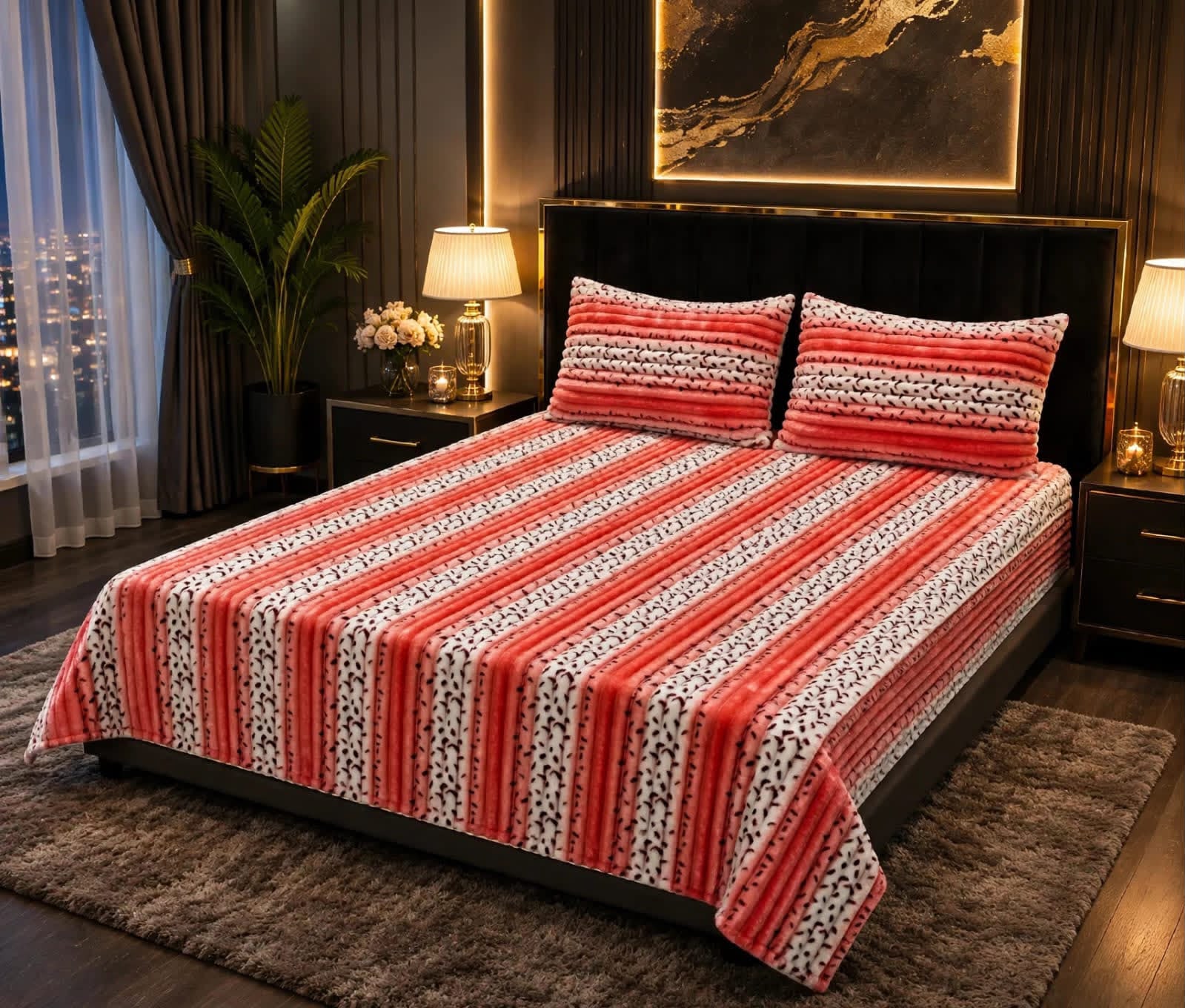 Luxury Bridal Bedsheet Set – Elegant Wedding Collection AC BLANKET-10013