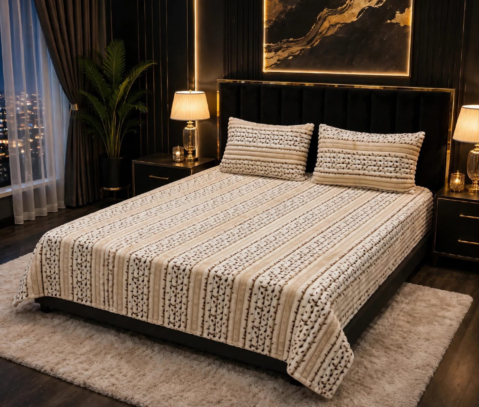 Luxury Bridal Bedsheet Set – Elegant Wedding Collection AC BLANKET-10013