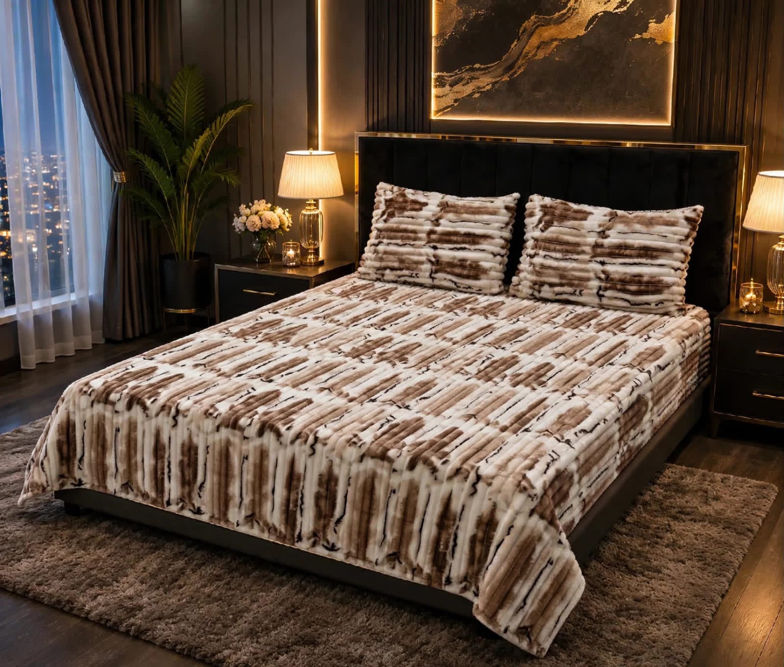 Luxury Bridal Bedsheet Set – Elegant Wedding Collection AC BLANKET-10013