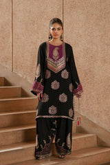 Ethnic Heavy Embroidered Silk 3-Piece Suit with Fancy Digital Printed Dupatta