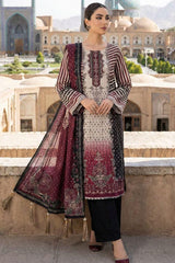 Luxury Shamoz Silk 3-Piece Unstitched Suit – Handwork & Digital Print Emb 2006