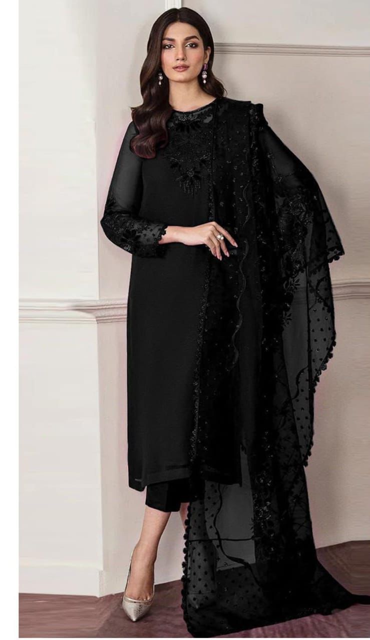 JAZMIN Luxury Chiffon Collection – Heavy Embroidered Organza Dupatta Edition emb 2008