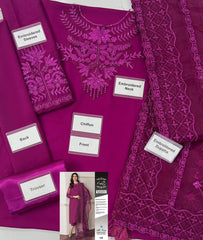 JAZMIN Luxury Chiffon Collection – Heavy Embroidered Organza Dupatta Edition emb 2009