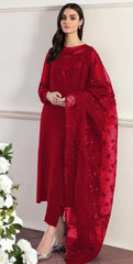 JAZMIN Luxury Chiffon Collection – Heavy Embroidered Organza Dupatta Edition emb 2006
