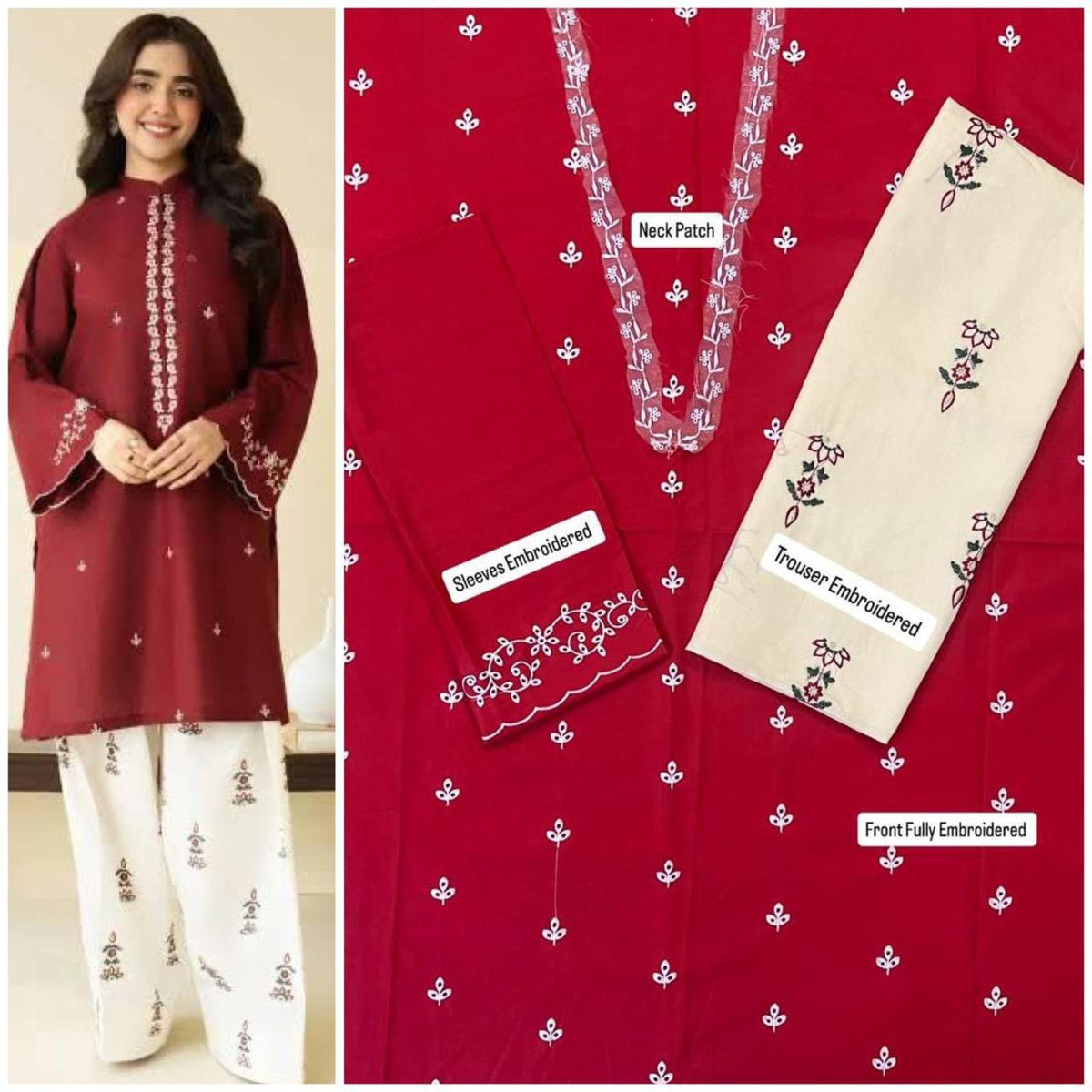 Nishat Lawn 90/70 Heavy Embroidered Shirt & Trouser 2-Piece Suit cmf 2
