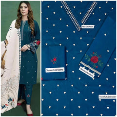 Nishat Lawn 90/70 Heavy Embroidered Shirt & Trouser 2-Piece Suit EMB-4893