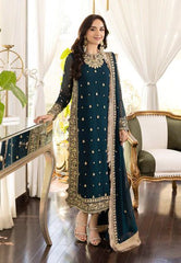 Asim Jofa Chiffon Collection – Sequinned Embroidered Shirt, Dupatta & Trouser