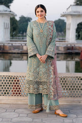 Imrozia Handwork Embroidered Chiffon & Net 3-Piece Suit