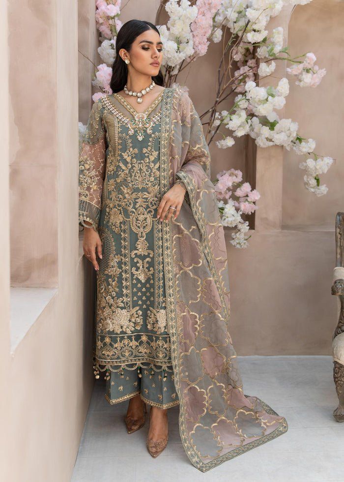Imrozia Luxury Organza Collection – Heavy Embroidered Shirt, Tye & Dye Dupatta & Satin Silk Trouser