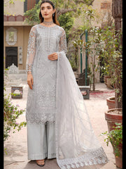 Heavy Sequence Embroidered Organza 3-Piece Suit with Handwork