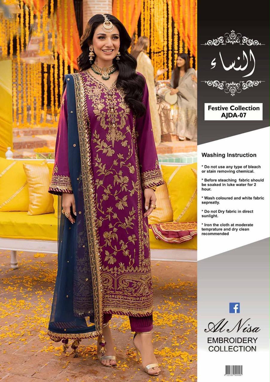 Asim Jofa Adda Work Embroidered Chiffon 3-Piece Suit (AJD-07)