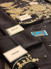Ethnic Luxury Charmoush Silk Heavy Embroidered Kaftan Suit (EK-E1104)