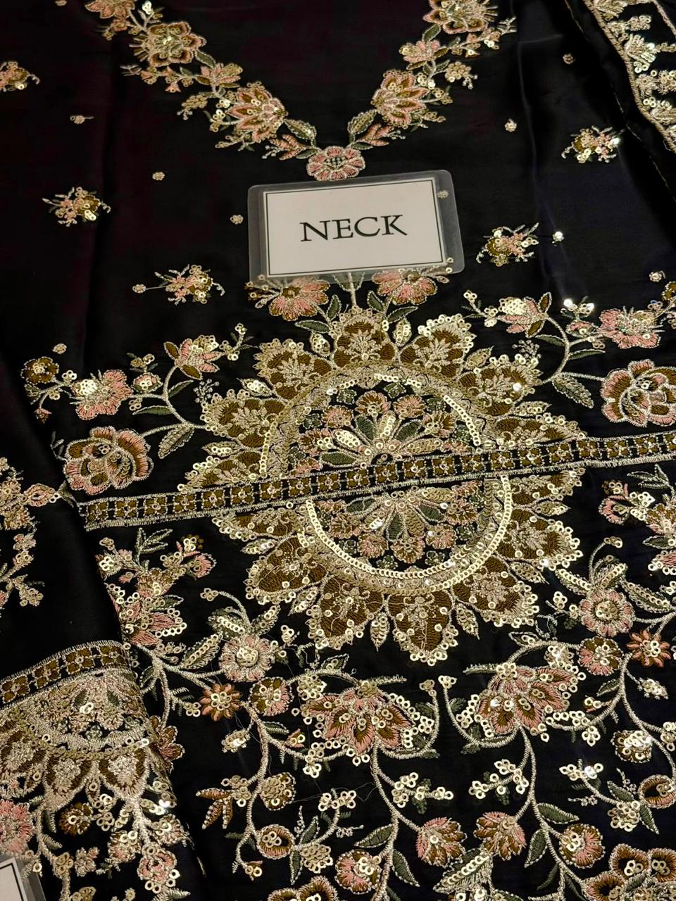 Ethnic Luxury Charmoush Silk Heavy Embroidered Kaftan Suit (EK-E1104)