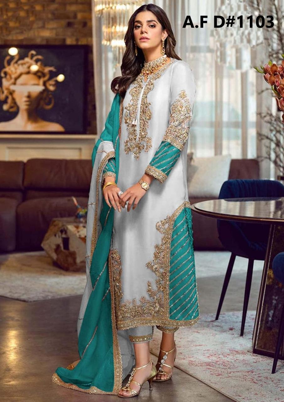 Sara Rohail Asghar Handwork Embroidered Organza 3-Piece Suit