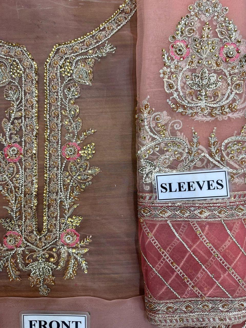 Sara Rohail Asghar Handwork Embroidered Organza 3-Piece Suit