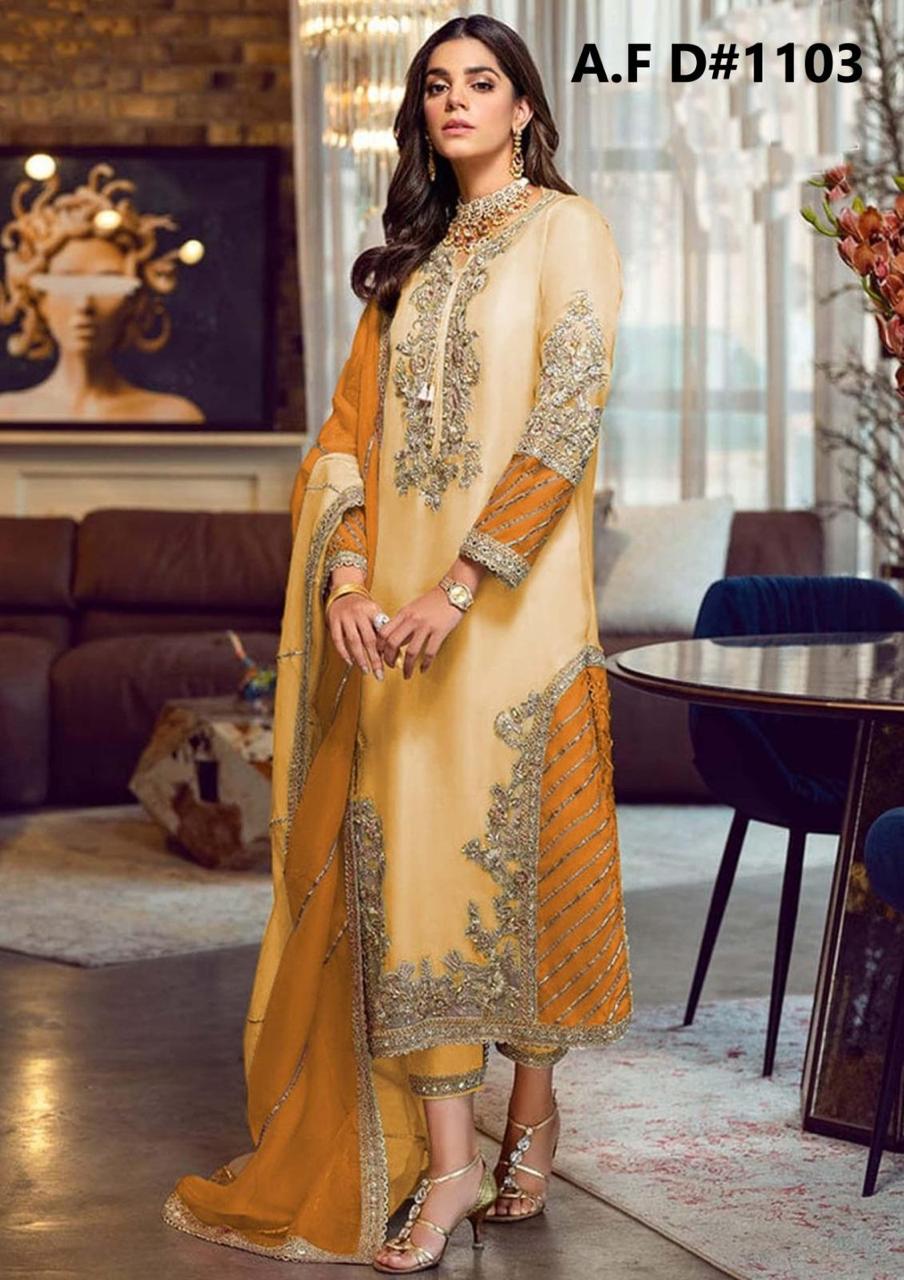 Sara Rohail Asghar Handwork Embroidered Organza 3-Piece Suit