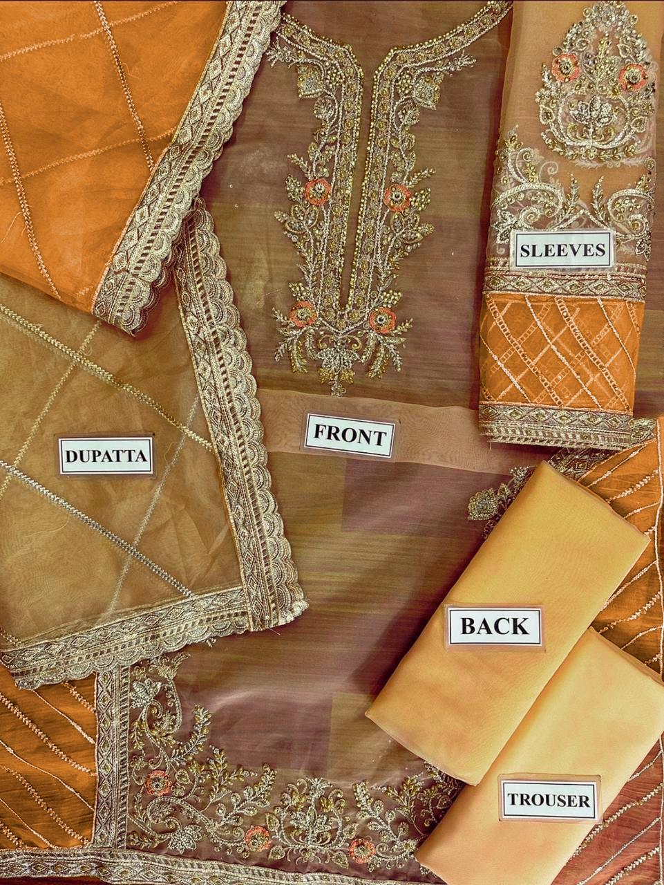 Sara Rohail Asghar Handwork Embroidered Organza 3-Piece Suit