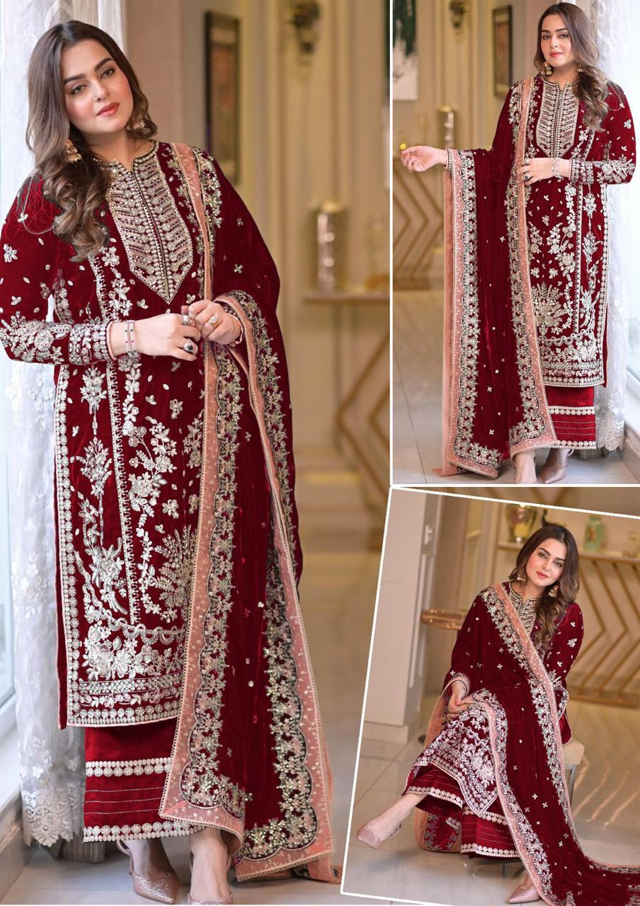 Aneela's Luxury Embroidered Chiffon Wedding Collection 3pc