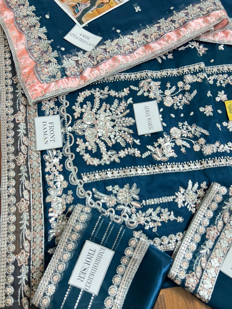 Aneela's Luxury Embroidered Chiffon Wedding Collection 3pc