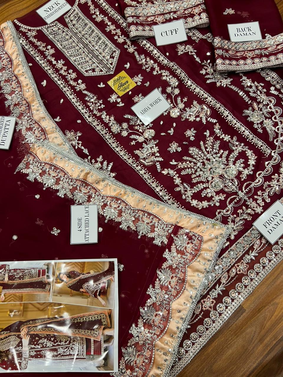 Aneela's Luxury Embroidered Chiffon Wedding Collection 3pc