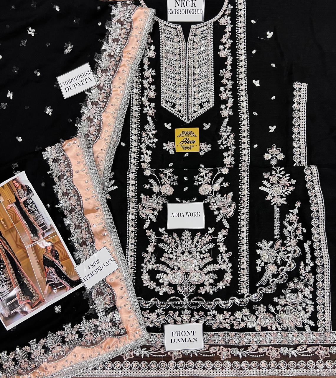 Aneela's Luxury Embroidered Chiffon Wedding Collection 3pc
