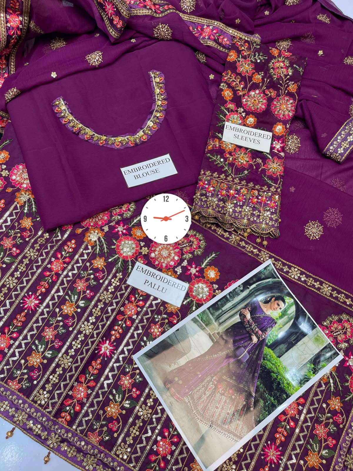 Brand: MARIA B | NET EMBROIDED SAREE| 3PEC-UNSTICHED