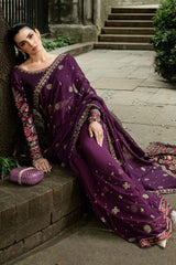 Brand: MARIA B | NET EMBROIDED SAREE| 3PEC-UNSTICHED