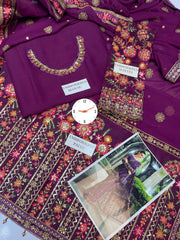 Brand: MARIA B | NET EMBROIDED SAREE| 3PEC-UNSTICHED