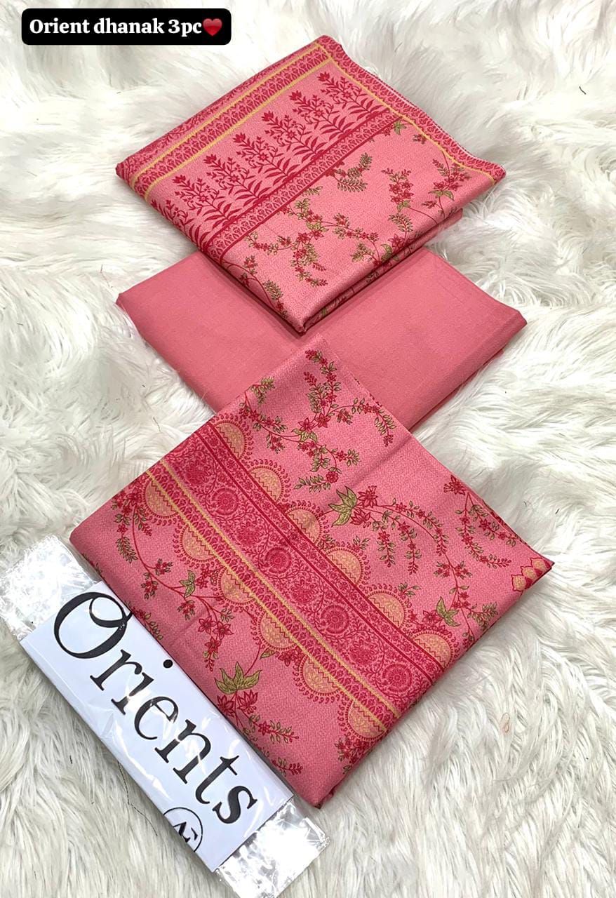 Orient Printed Dhanak 3-Piece Unstitched Suit with Dhanak Dupatta prt
