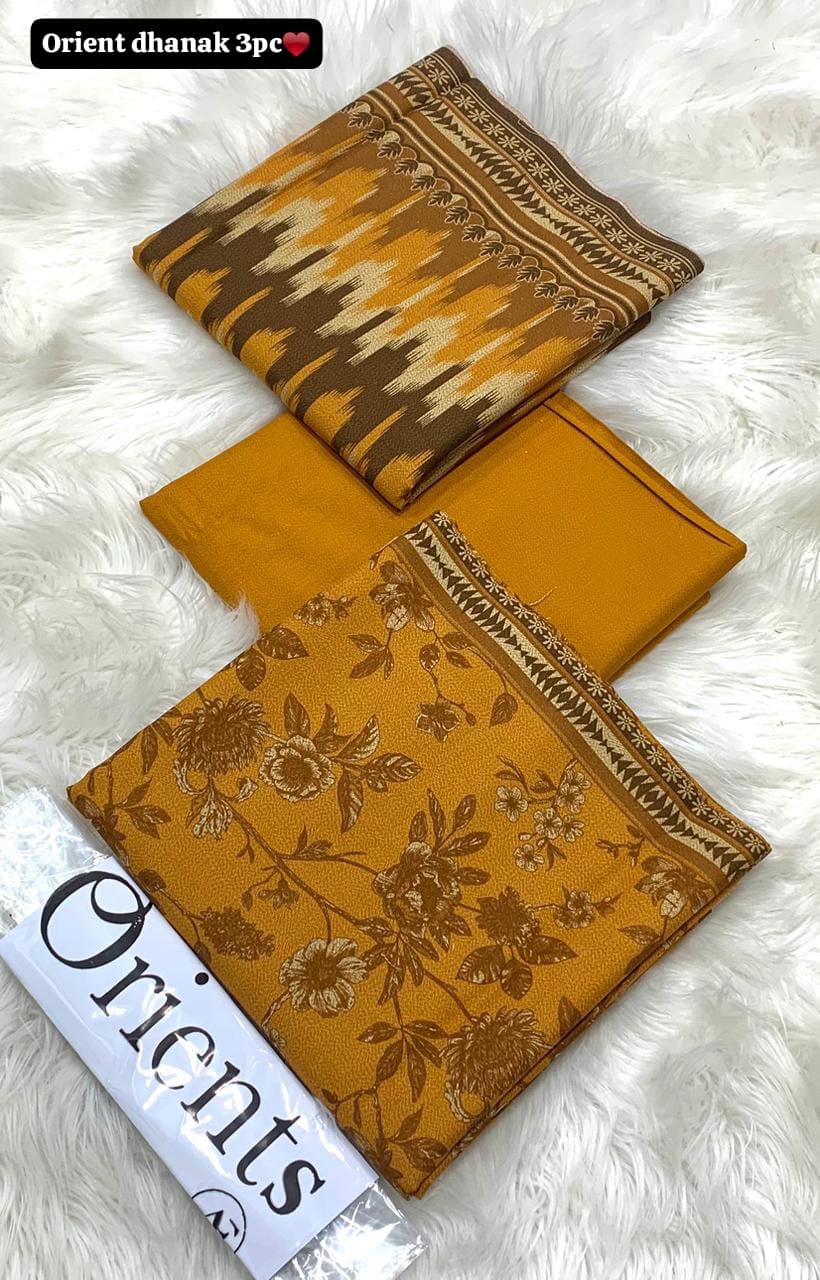 Orient Printed Dhanak 3-Piece Unstitched Suit with Dhanak Dupatta prt