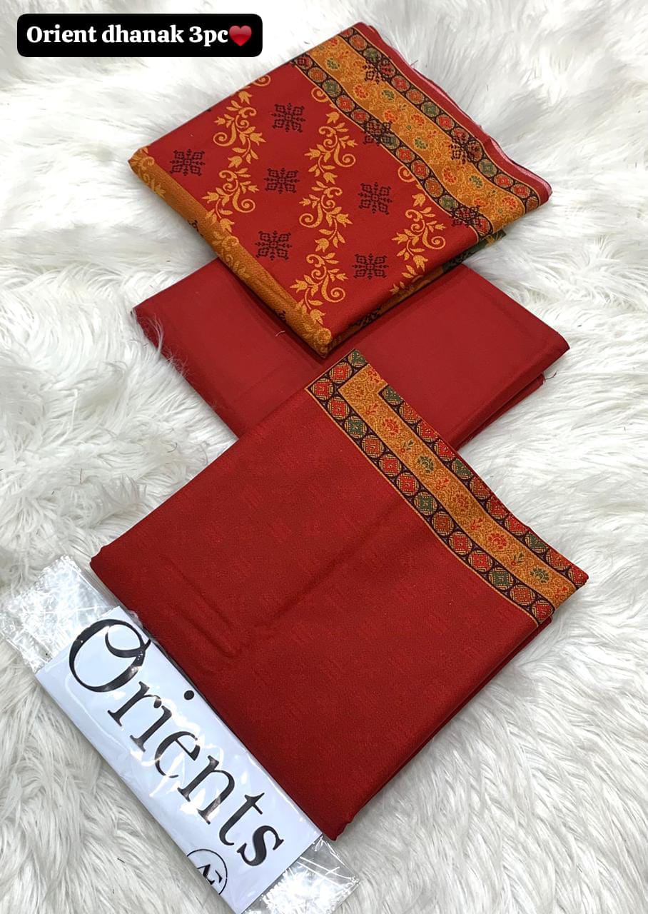 Orient Printed Dhanak 3-Piece Unstitched Suit with Dhanak Dupatta prt