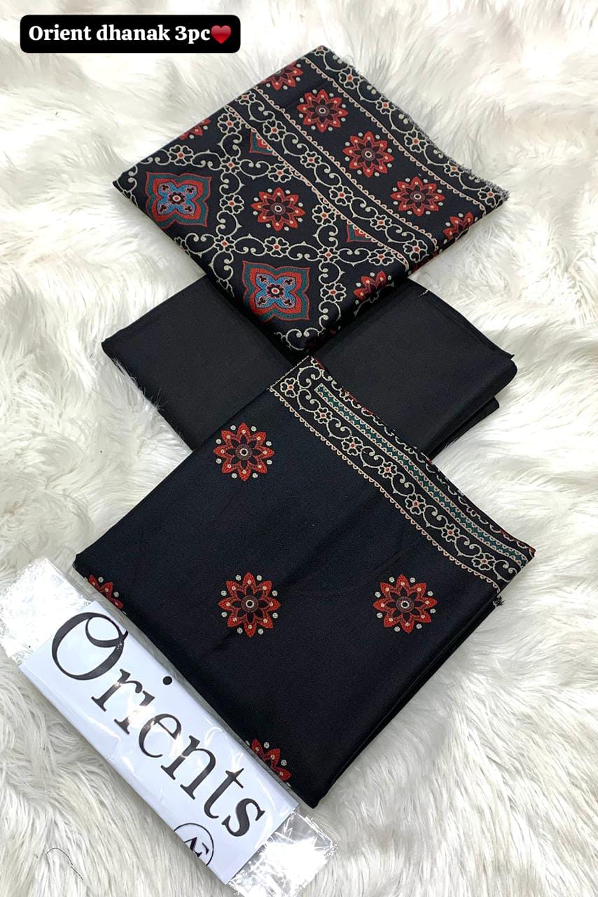 Orient Printed Dhanak 3-Piece Unstitched Suit with Dhanak Dupatta prt