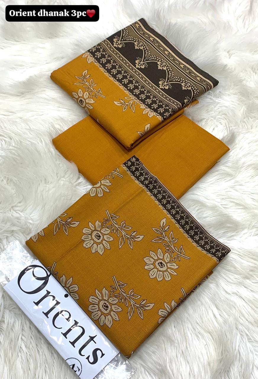 Orient Printed Dhanak 3-Piece Unstitched Suit with Dhanak Dupatta prt